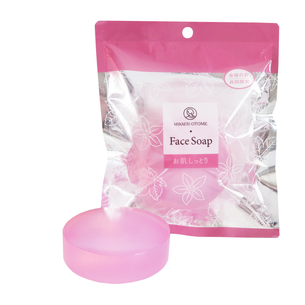 MIKAERI　OTOME みかえり乙女温泉石鹸 〈しっとり〉ピンク 80g