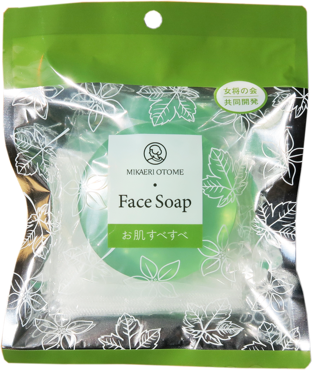 MIKAERI　OTOME みかえり乙女温泉石鹸 〈すべすべ〉グリーン 80g